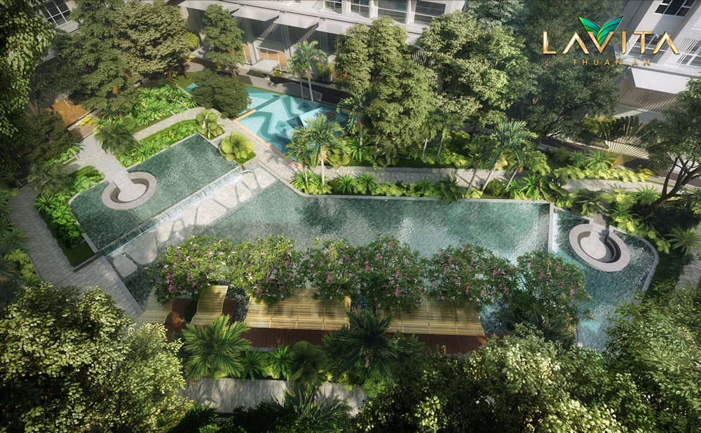 Hồ bơi Resorts kết hợp với không gian xanh